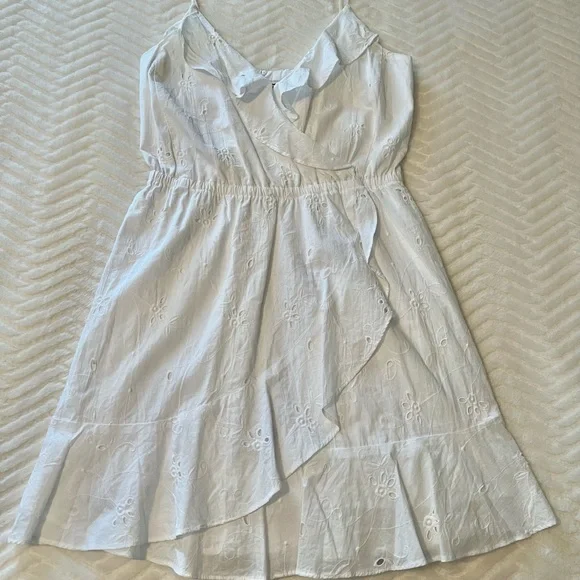 white christmas dresses White Evita Linen Draped Dress main image 0